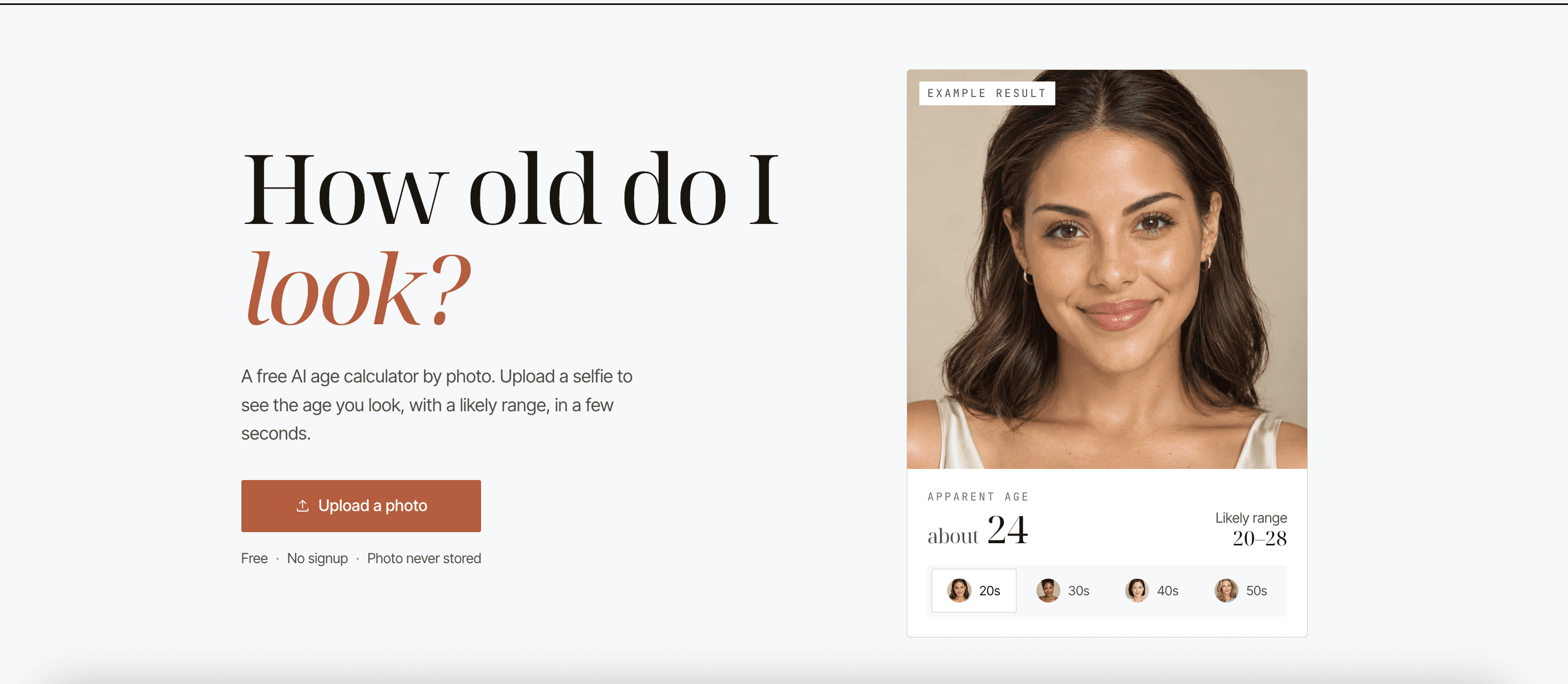 Apparent age estimation tool