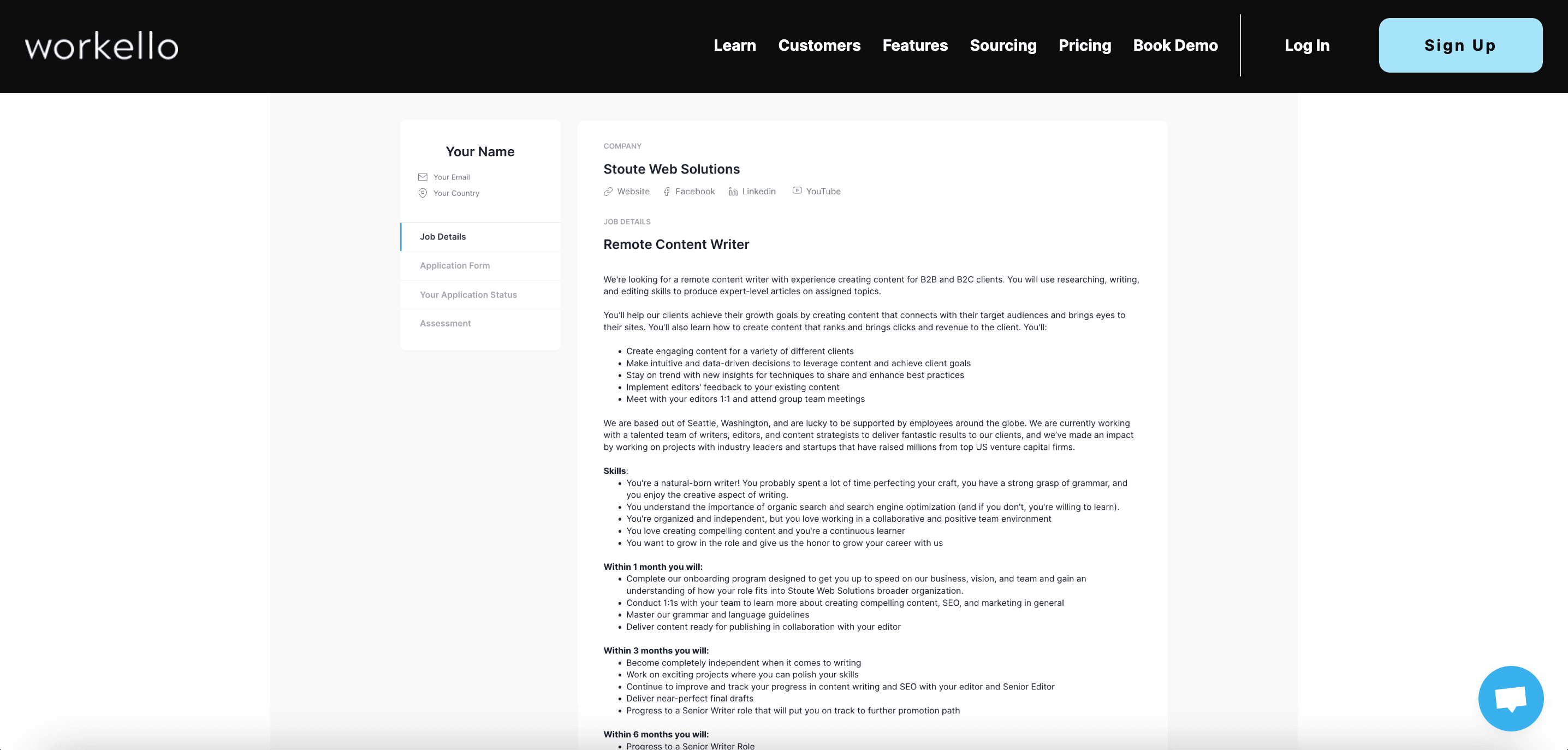 Workello, screen 4