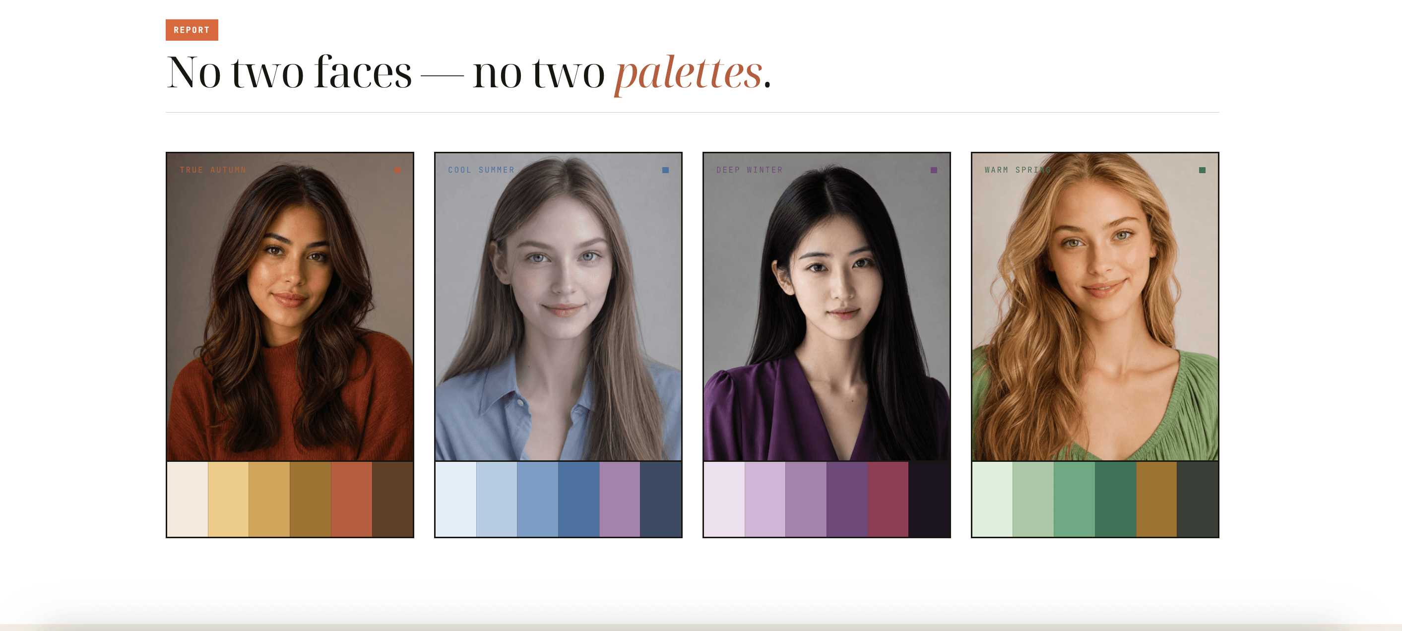 Seasonal color palette analysis